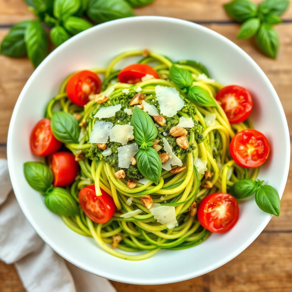 Pesto Zucchini Noodle Pasta